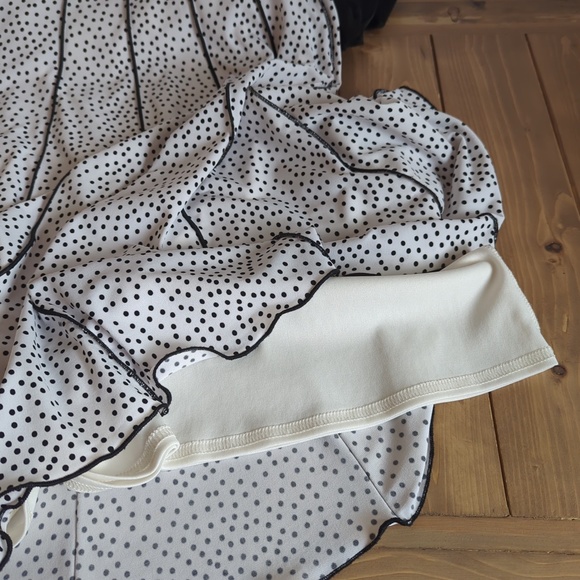 Joseph Ribkoff Black & White Polka Dot Fit & Flare Midi Dress Shrug Bolero - Picture 13 of 15